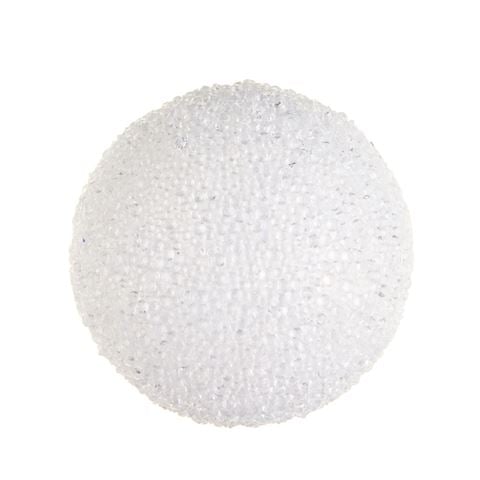 Raz Northern Lights Iced White Ball Ornament 15cm - Peter's of Kensington