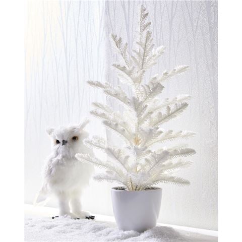 Raz - Northern Lights Potted White Glitter Tree 51cm