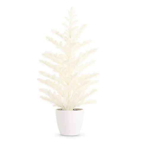 Raz - Northern Lights Potted White Glitter Tree 51cm
