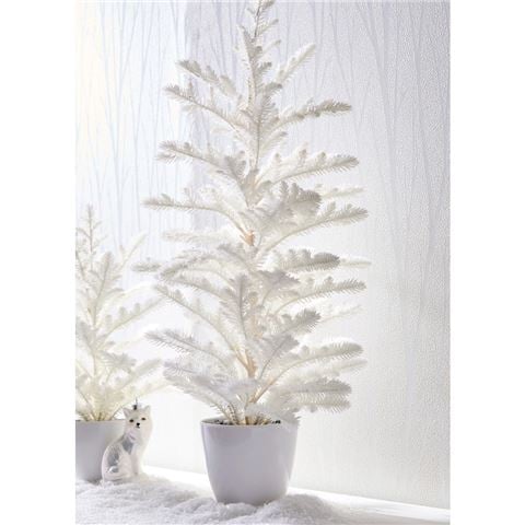 Raz - Northern Lights Potted White Glitter Tree 62cm