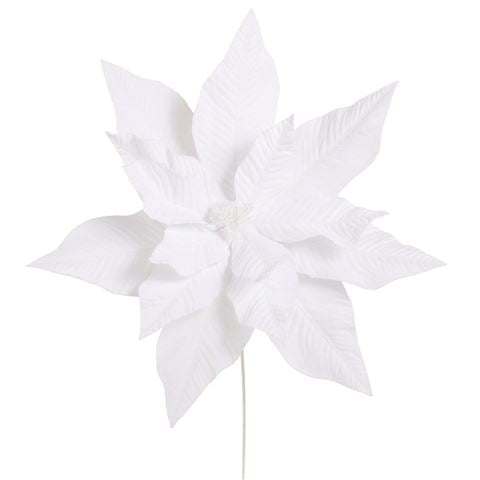 Raz Northern Lights White Velvet Poinsettia 71cm - Peter's of Kensington
