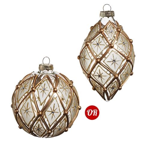 Raz - Newborn King White and Gold Deco Ornament 10cm