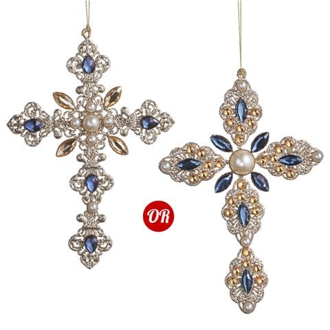 Raz - Newborn King Cross Ornament Assorted 19cm