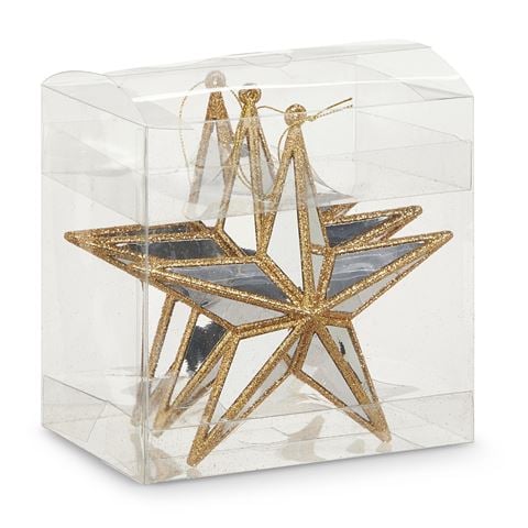 Raz - Newborn King Mirrored Star Ornaments Set 3pce