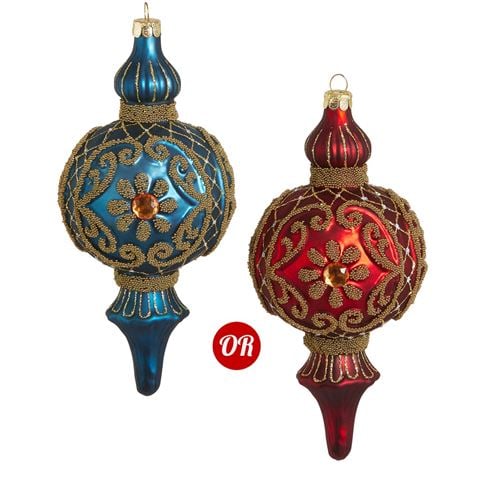Raz - Newborn King Beaded Finial Ornament