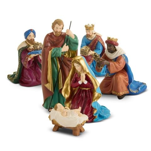 Raz - Newborn King Jewel Tone Nativity Set 6pce