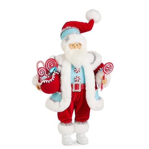 Raz My Merry Candy Cane Santa Snowman 46cm - Peter's of Kensington