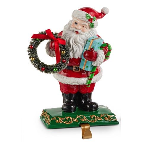 Raz My Merry Snowman Santa and Deer Stocking Holder 28cm Assorted - Peter's of Kensington