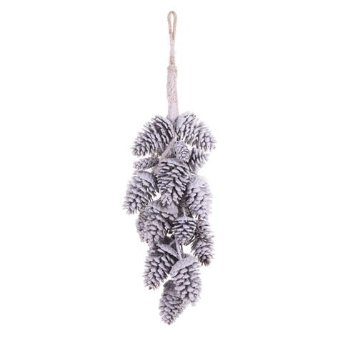 Raz Yuletide Traditions Hanging Iced Pinecone Cluster 48cm - Peter's of Kensington
