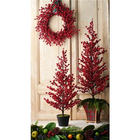 Raz Yuletide Traditions Red Berry Wreath 60cm - Peter's of Kensington