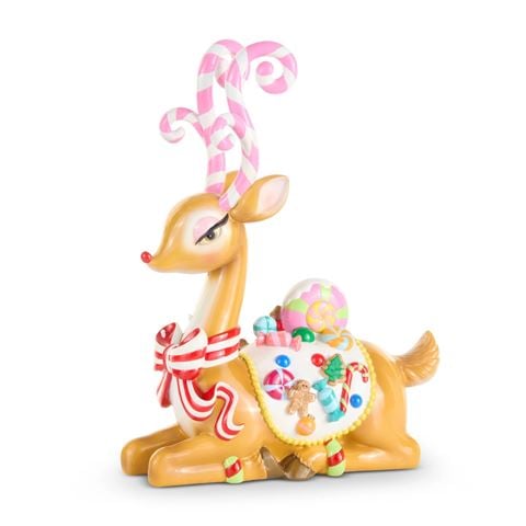 Raz - Jingle & Joy Sassy Jingle Sitting Deer 37.5cm