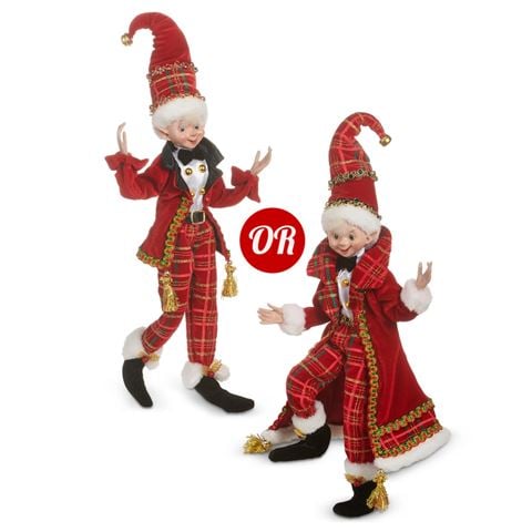 Raz - Home For The Holidays Posable Elf 46cm Assorted
