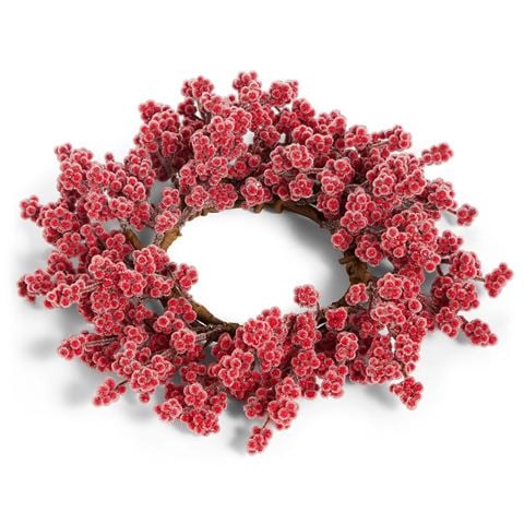Raz Home For The Holidays Iced Red Berry Candle Ring 11cm - Peter's of Kensington