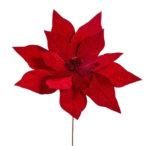 Raz Home For The Holidays Red Velvet Poinsettia 71cm - Peter's of Kensington