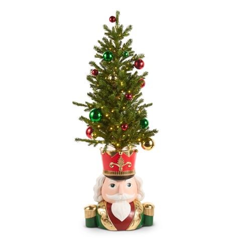 Raz - Holiday Spectacular Nutcracker Tree Stand with Lighted Tree 117cm