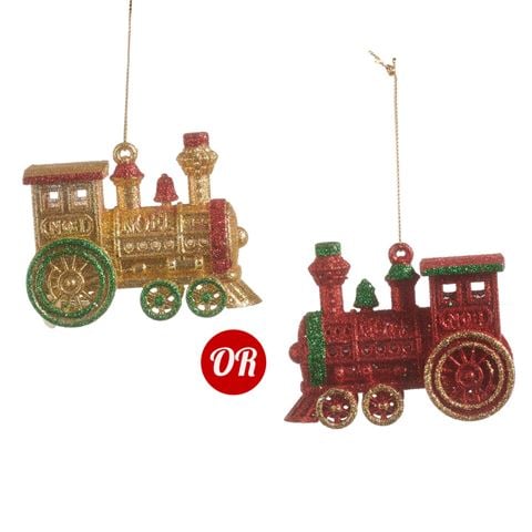 Raz - Holiday Spectacular Traditional Train Ornament Assorted 9cm