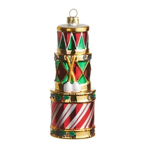 Raz - Holiday Spectacular Vintage Drum Stacked Ornament 12.5cm