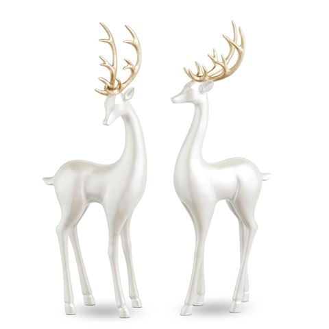Raz - Bows & Baubles Pearl Deer Assorted 41cm