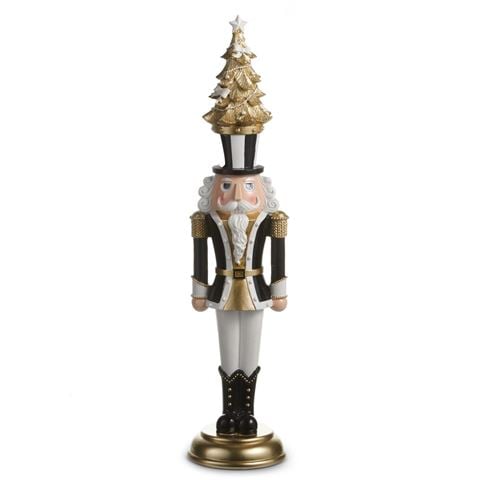 Raz - Bows & Baubles Black and Gold Nutcracker 60cm