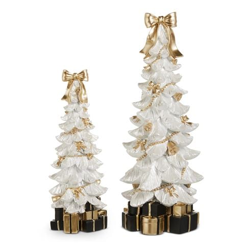 Raz Bows & Baubles Bow Tree with Present Set 2pce 29cm/39.5cm - Peter's of Kensington