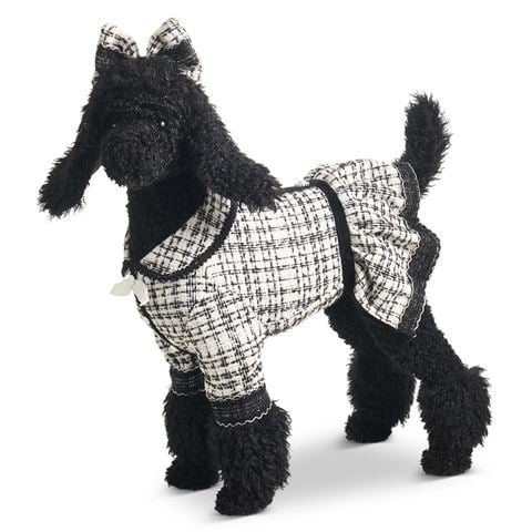 Raz - Bows & Baubles Black Labradoodle in Tweed 67.5cm