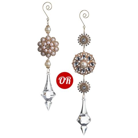 Raz - Bows & Baubles Jewel Drop Ornament Assorted 21cm-25cm