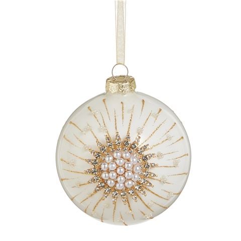 Raz - Bows & Baubles Pearl Starburst Ball Ornament 11cm