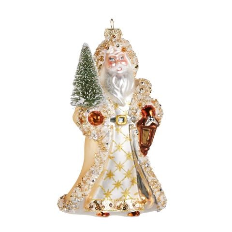Raz - Bows & Baubles Gold Santa Ornament 17cm