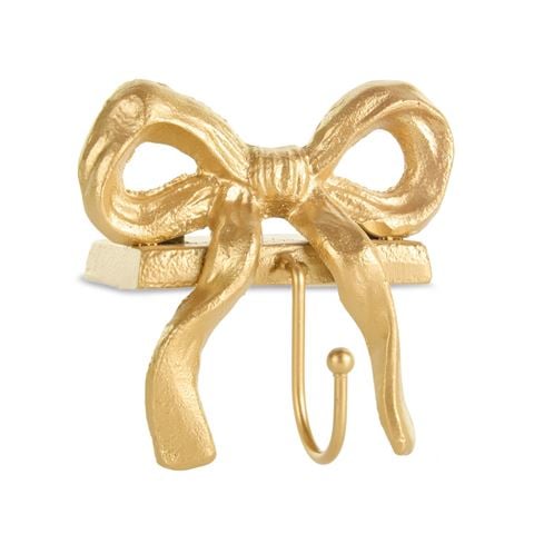Raz - Bows & Baubles Gold Bow Stocking Holder 12cm
