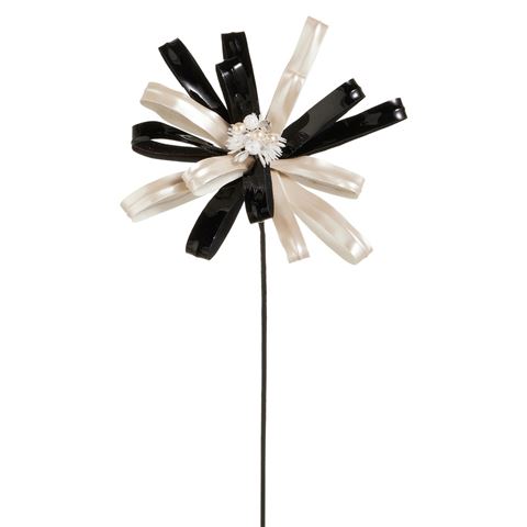 Raz - Bows & Baubles Ivory and Black Pick 53cm