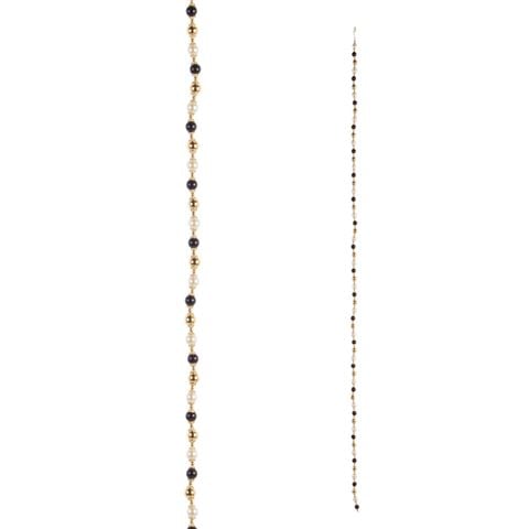 Raz - Bows & Baubles Black White and Pearl Garland 152cm