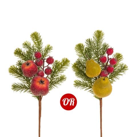Raz - Enchanted Forest Iced Fruit and Greenery Spray Assorted 40.5cm