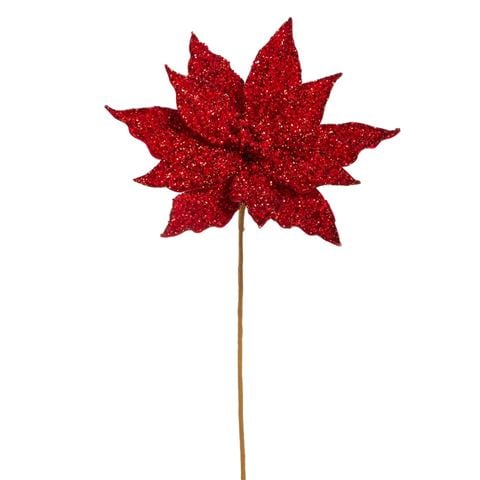 Raz Enchanted Forest Red Jeweled Poinsettia 49.5cm - Peter's of Kensington