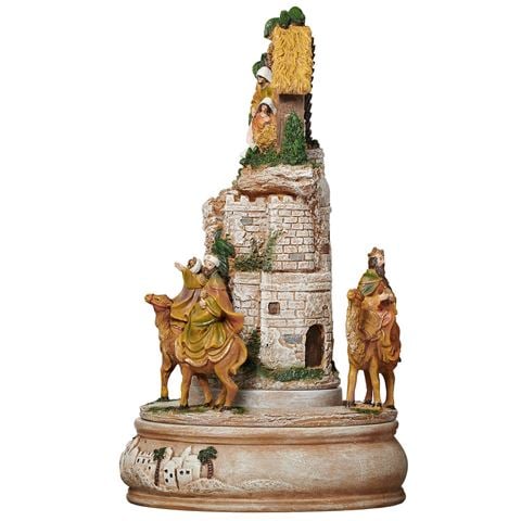Roman Christmas - Musical Rotating Nativity with Three Kings w/Silent Night Tune