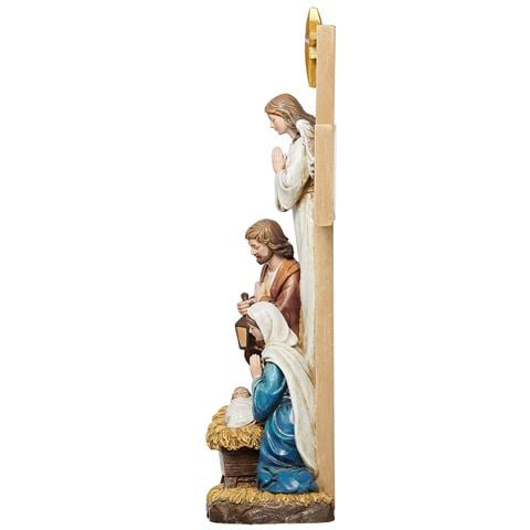 Roman Christmas - Holy Family Nativity with Angel On Cross 30cm