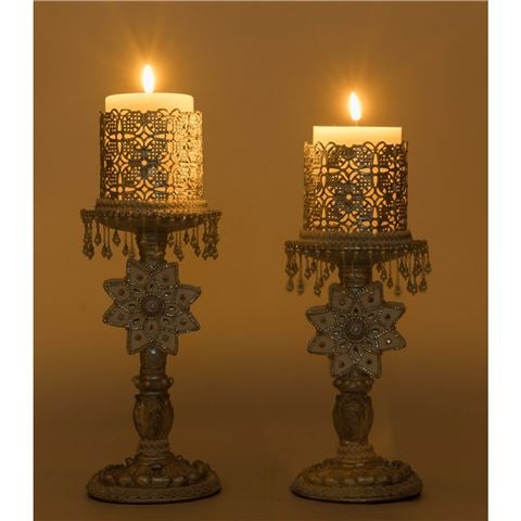 Katherines Collection - Bells of Brilliance Silver Candle Sticks Set 2pce