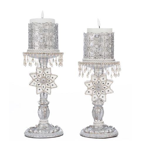 Katherines Collection - Bells of Brilliance Silver Candle Sticks Set 2pce