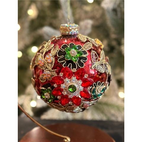 Mark Roberts Kings Jewel Ball Ornament Red - Peter's of Kensington