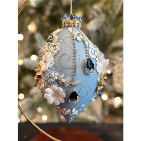 Mark Roberts Kings Jewel Finial Ornament Blue - Peter's of Kensington