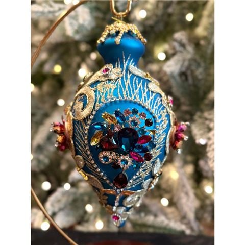 Mark Roberts Kings Jewel Finial Ornament Teal - Peter's of Kensington
