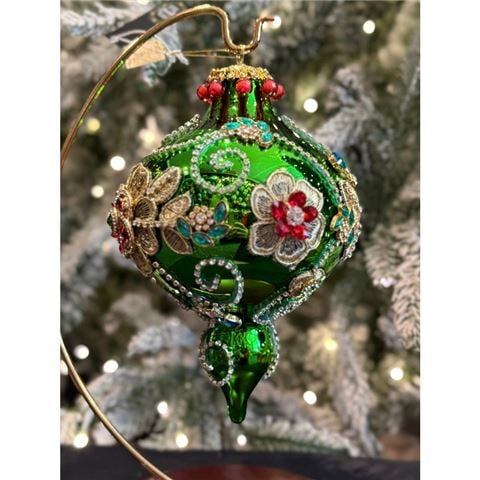 Mark Roberts Kings Jewel Extra Fancy Finial Ornament Green - Peter's of Kensington