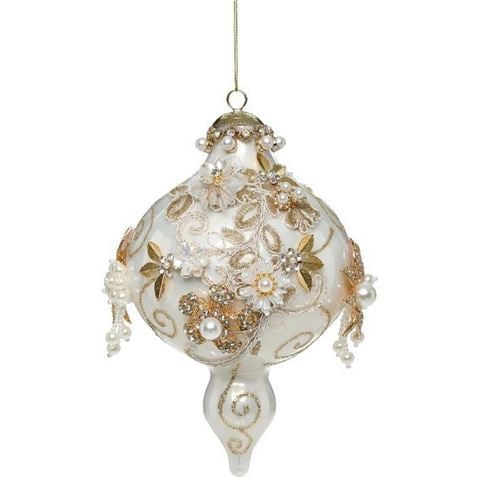 Mark Roberts Kings Jewel Extra Fancy Finial Ornament White - Peter's of Kensington