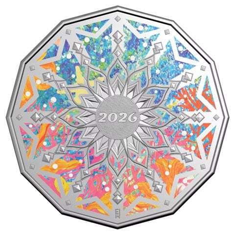 Royal Australian Mint - 2026 50c Coloured Uncirculated Coin in Card Colours of Christmas