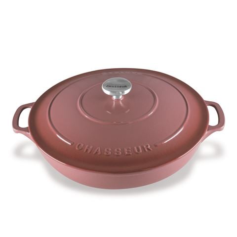 Chasseur Low Round Casserole Dish Rosewood 30cm/2.5L - Peter's of Kensington