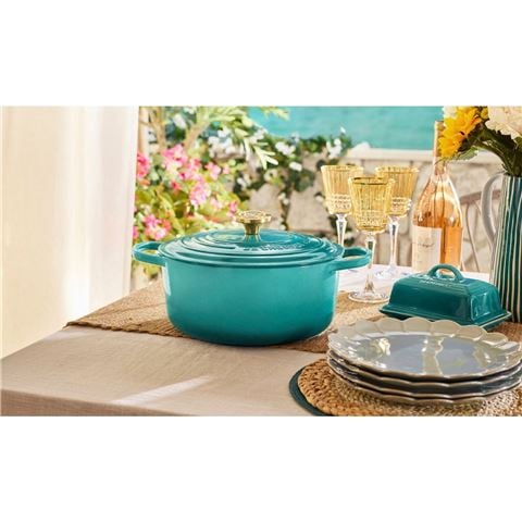 Le Creuset - Signature Round Casserole Bleu Riviera 24cm