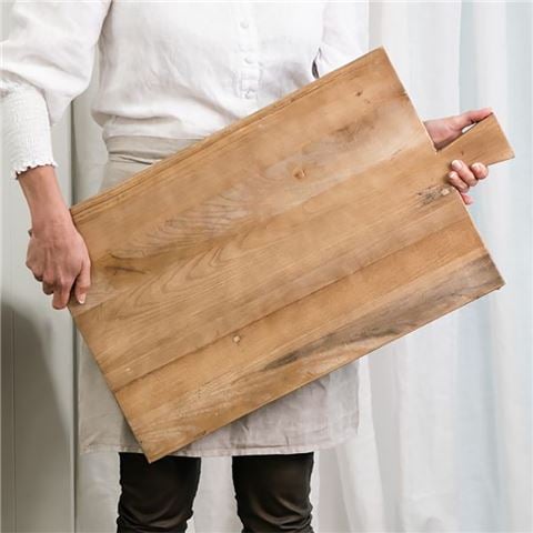 Ivory House - Rectangular Elm Wood Serving Board with Handle Large 60x40cm