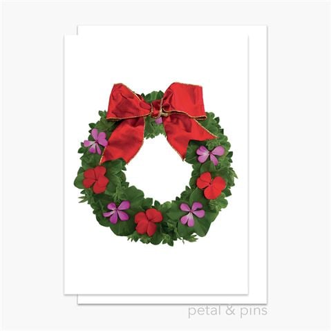 Petal & Pins - Festive Wreath Christmas Card Boxed Set 6pce