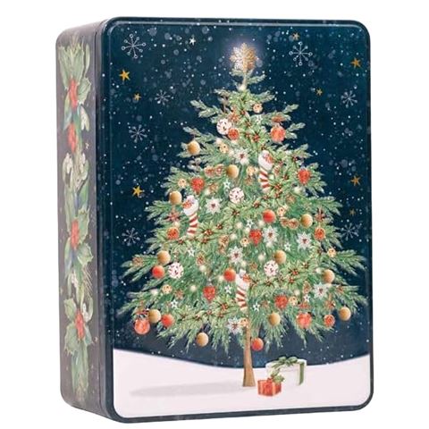 Farmhouse - Salted Caramel Luxury Biscuits In Christmas Tree Tin 400g