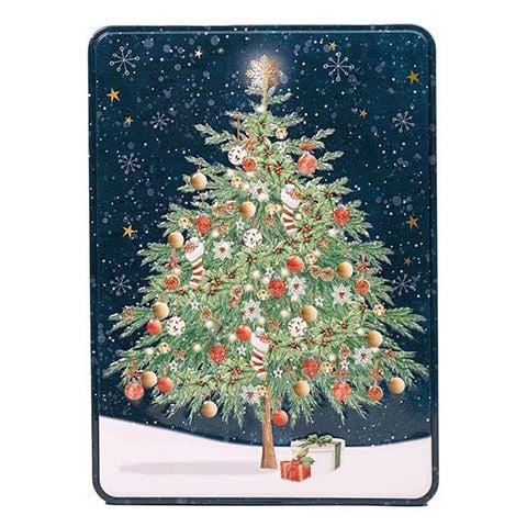 Farmhouse - Salted Caramel Luxury Biscuits In Christmas Tree Tin 400g