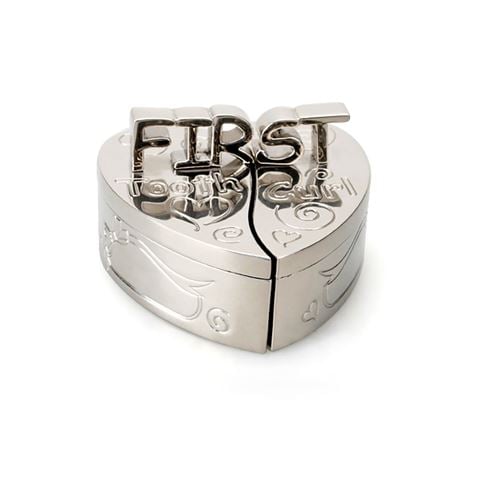 Whitehill - Baby Silverplated Heart First Tooth & Curl Box